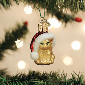 Old World Christmas - Ornament Glass Mini Santa's Kitten