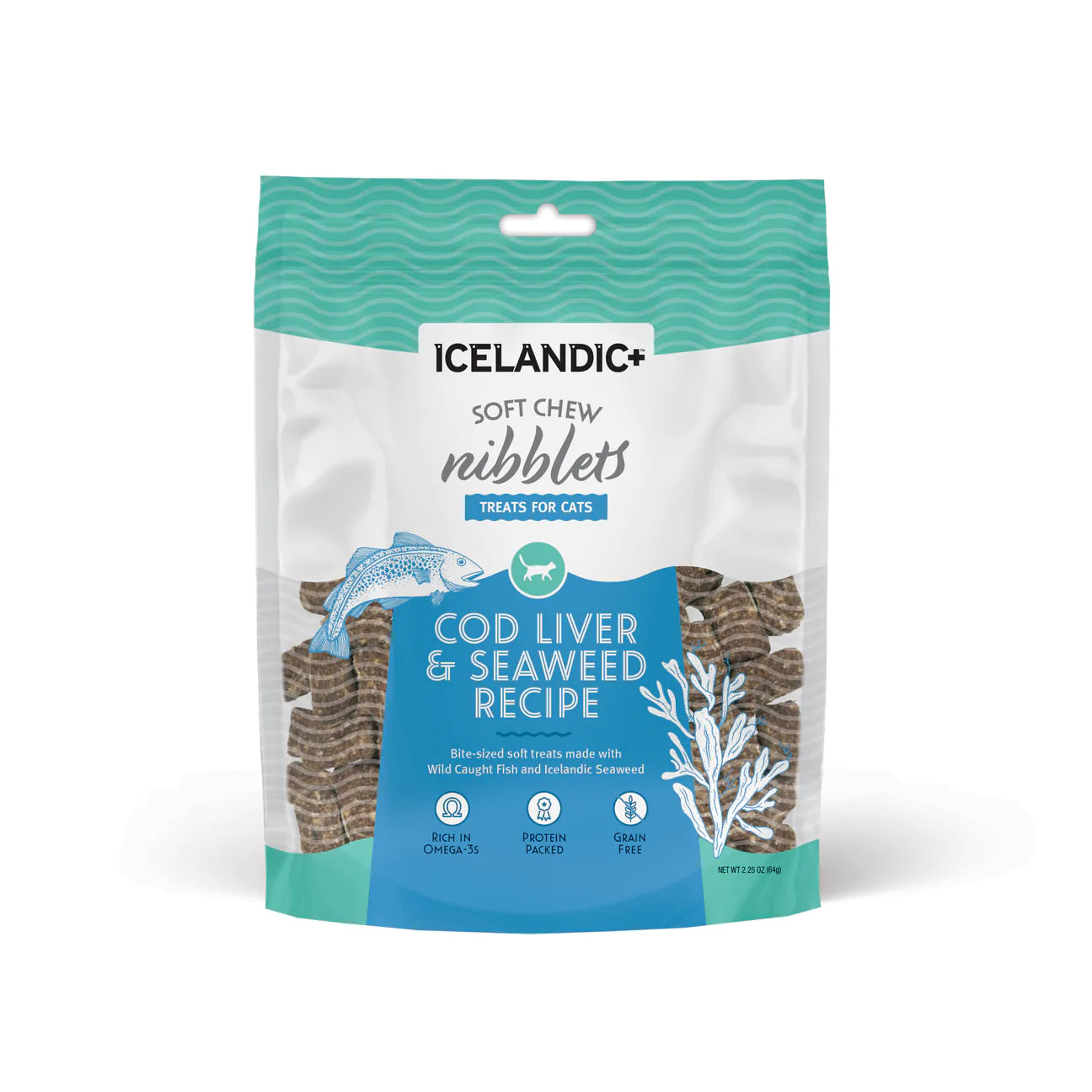 Icelandic+ - Soft Chew Nibblets Cod Liver & Seaweed Treats For Cats