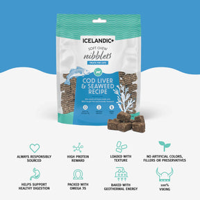 Icelandic+ - Soft Chew Nibblets Cod Liver & Seaweed Treats For Cats