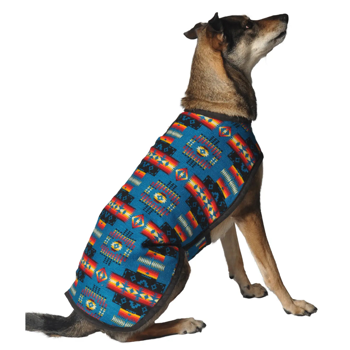 Chilly Dog- Dog Blanket Coat Southwest Turquoise