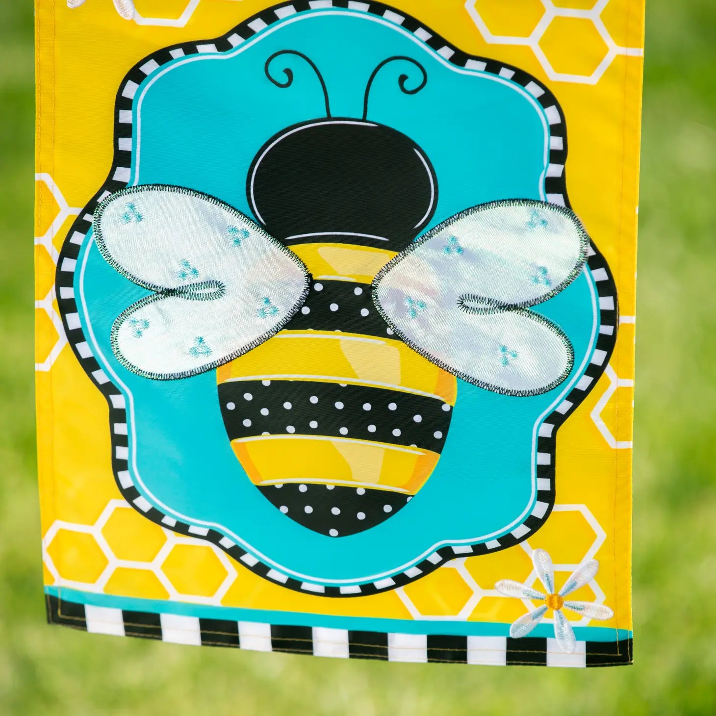 Flag Bee Buzzing WELCOME