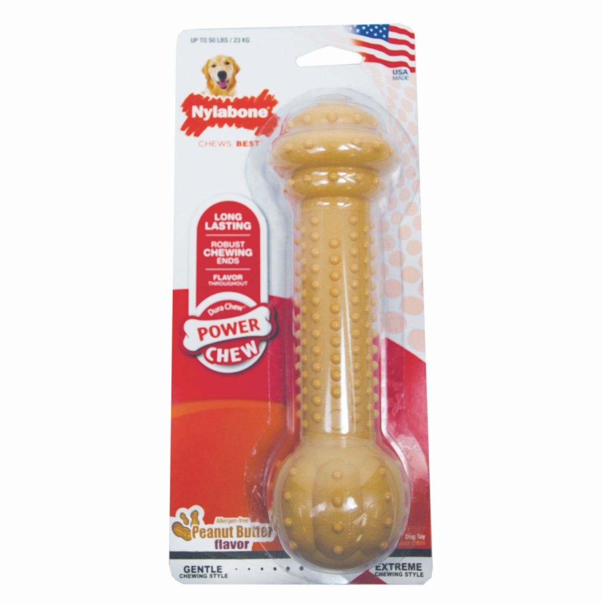 Nylabone - Dura Chew Giant Barbell Peanut Butter Flavor-Southern Agriculture