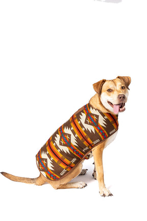Chilly Dog- Dog Blanket Coat Southwest Brown