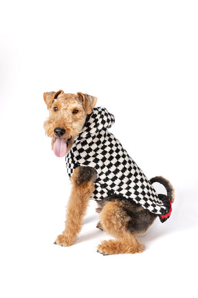 Dog Sweater Checkerboard Hoodie Wool