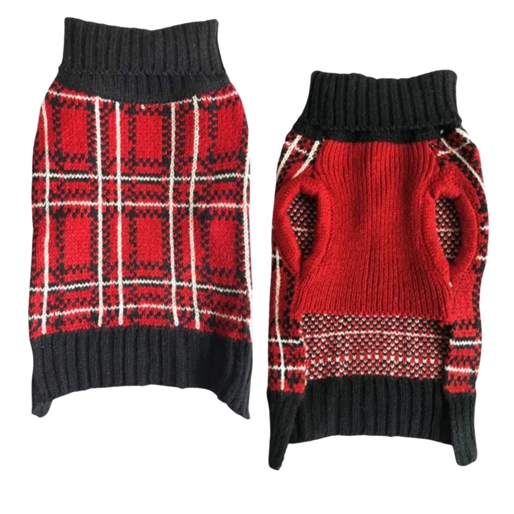 Sweater Plaid - Red/Black/White