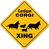 Welsh Cardigan Corgi X-ing Sign