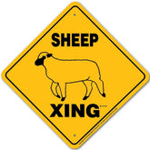 Sign X-ing Sheep (Black face)