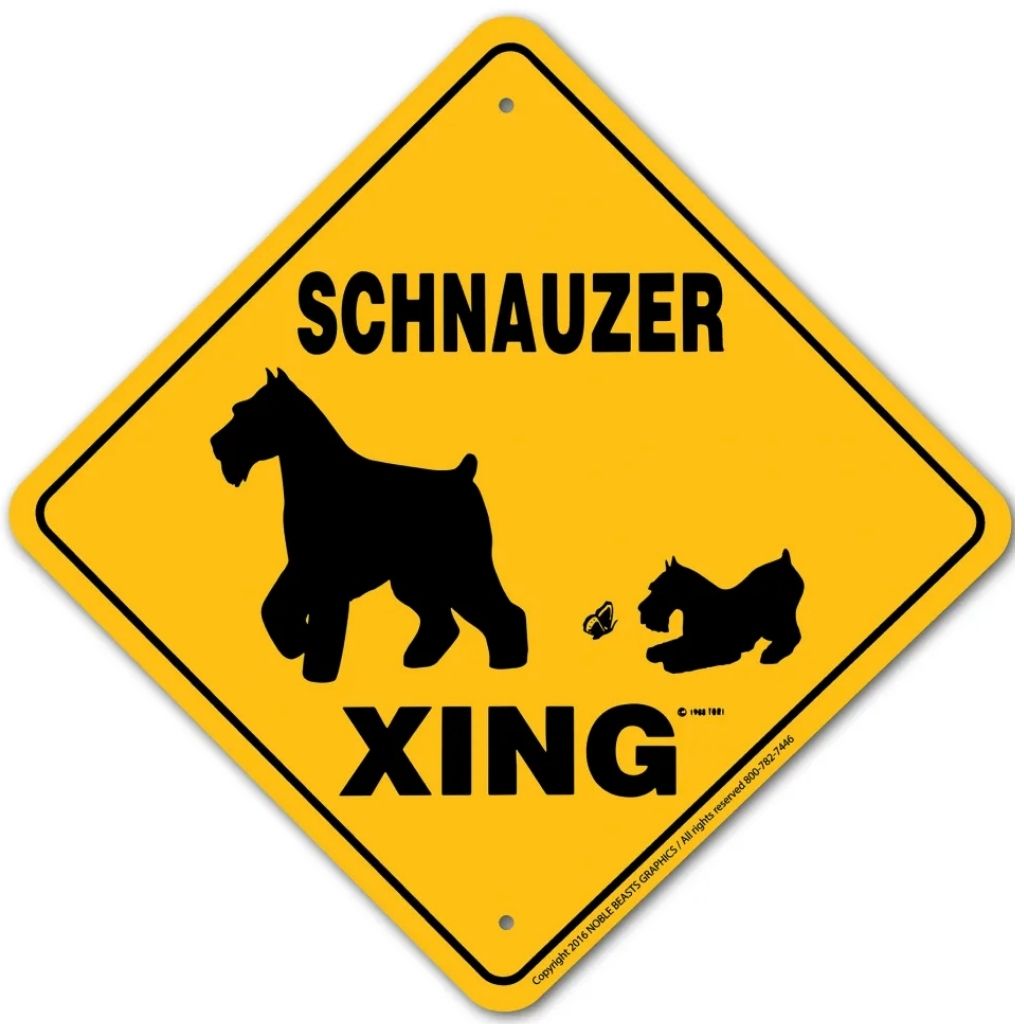 Sign X-ing Schnauzer (miniature)
