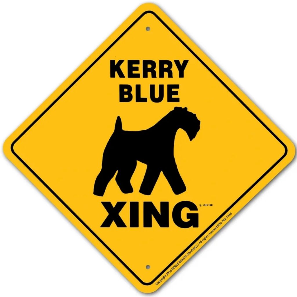 Sign X-ing Kerry Blue Terrier