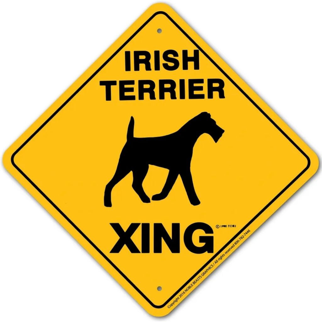Sign X-ing Irish Terrier