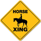 Sign X-ing Horse with Western