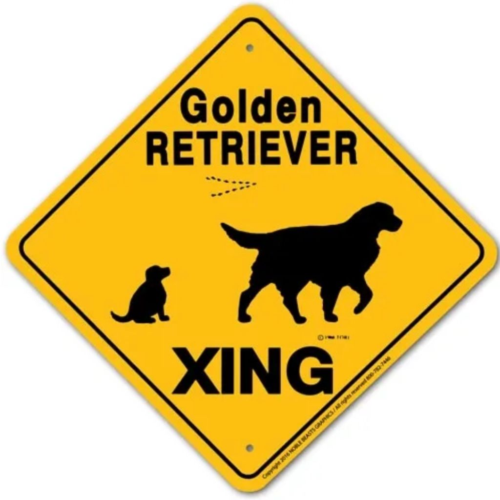 Golden Retriever X-ing Sign