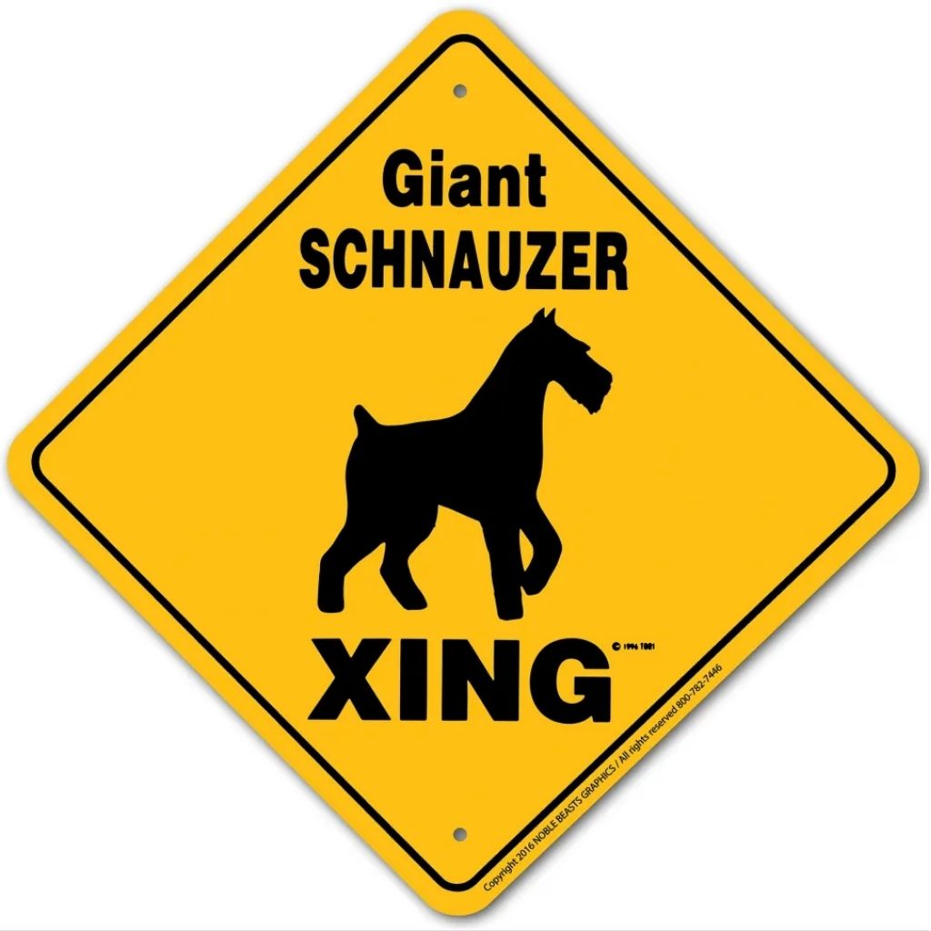 Sign X-ing Giant Schnauzer