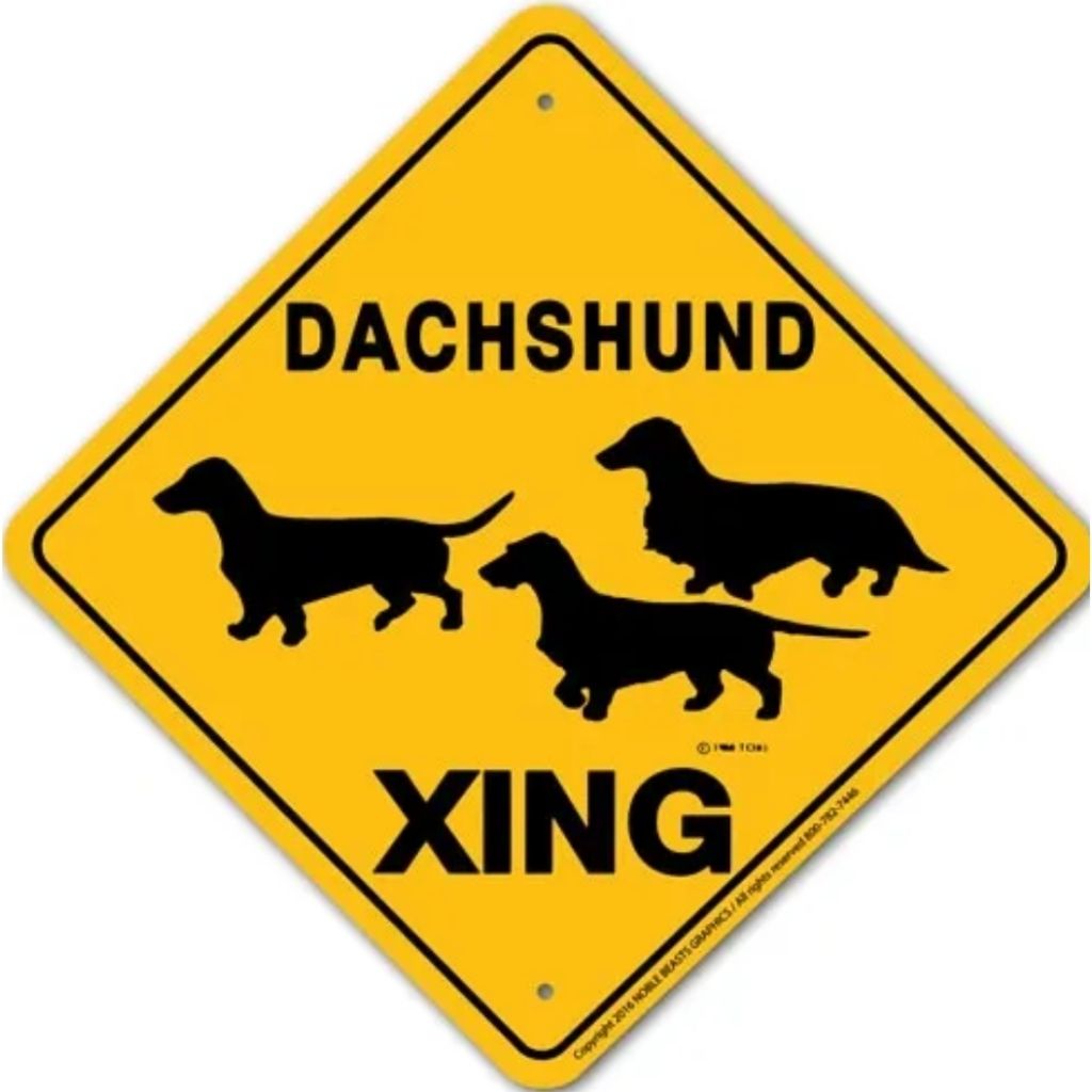Sign X-ing Dachshund