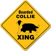 Bearded Collie X-ing Sign