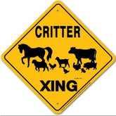 Sign X-ing Barnyard Critter