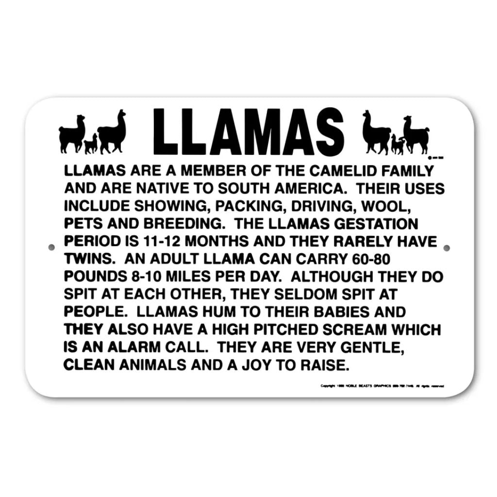 Sign Information Llamas
