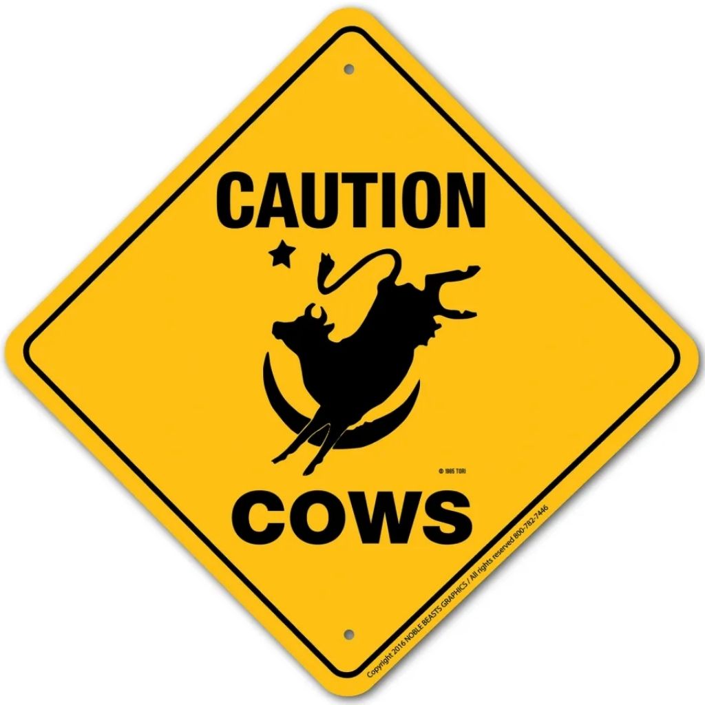 Caution Cows Sign
