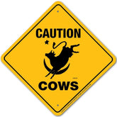 Sign Caution Cows