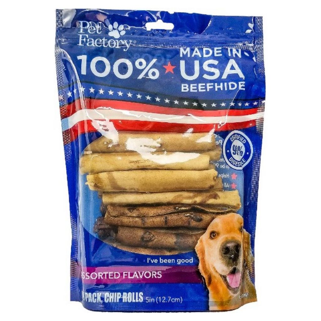 Chip Rolls Rawhide 100% USA Beefhide 5" 18 Pack