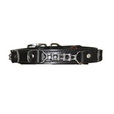 Leather Brothers - Collar Leather W/ Roller Chain Black