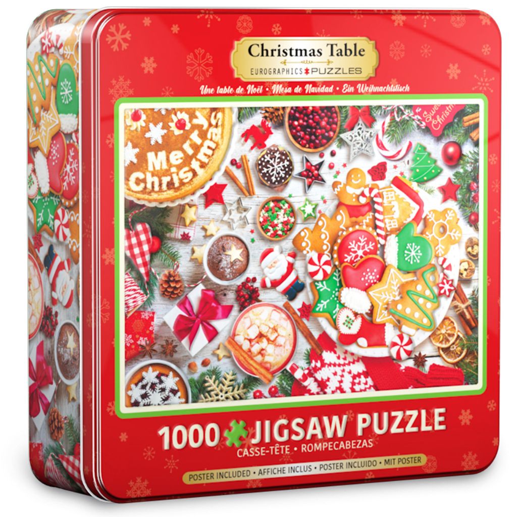 Puzzle Christmas Table Tin