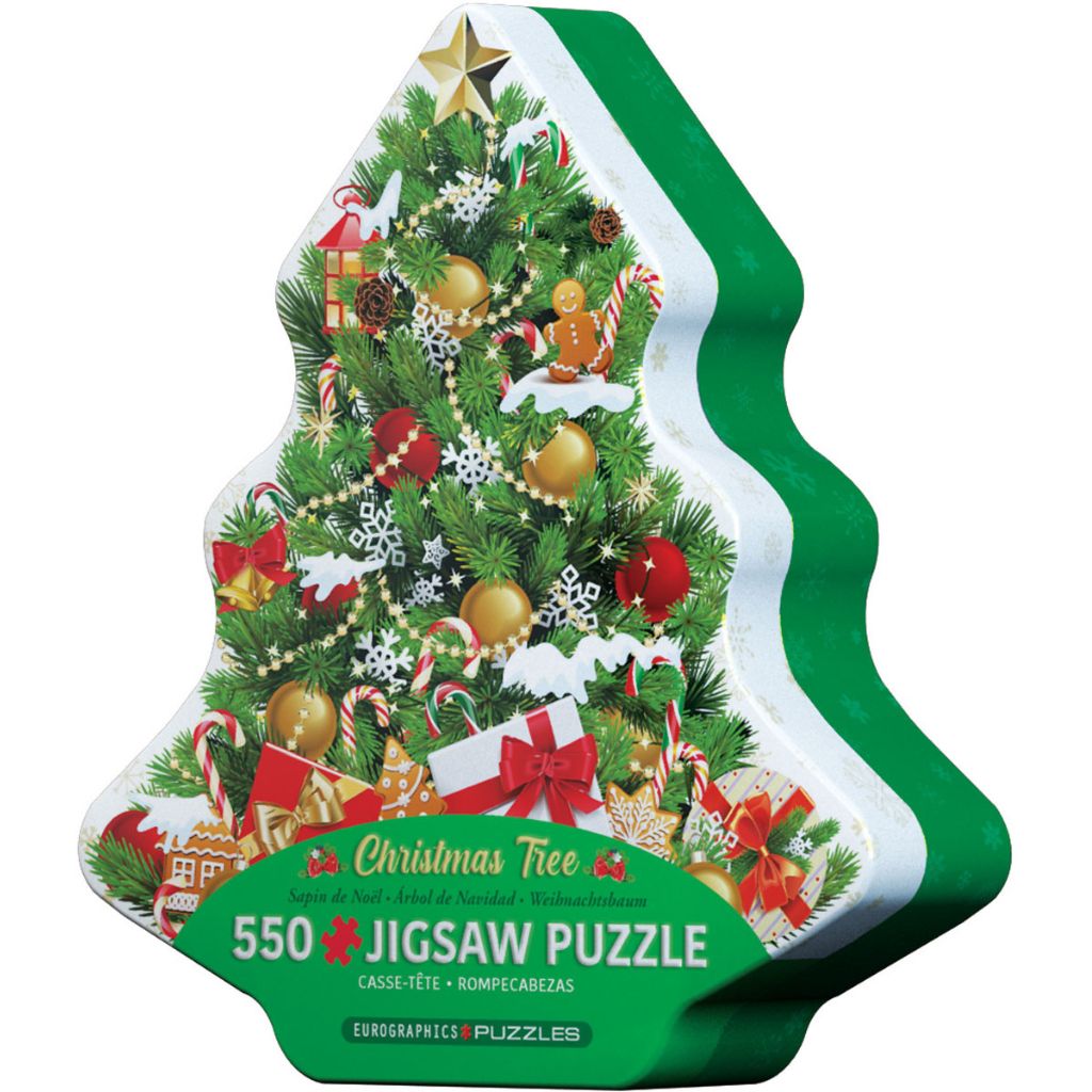 Puzzle Christmas Tree Tin