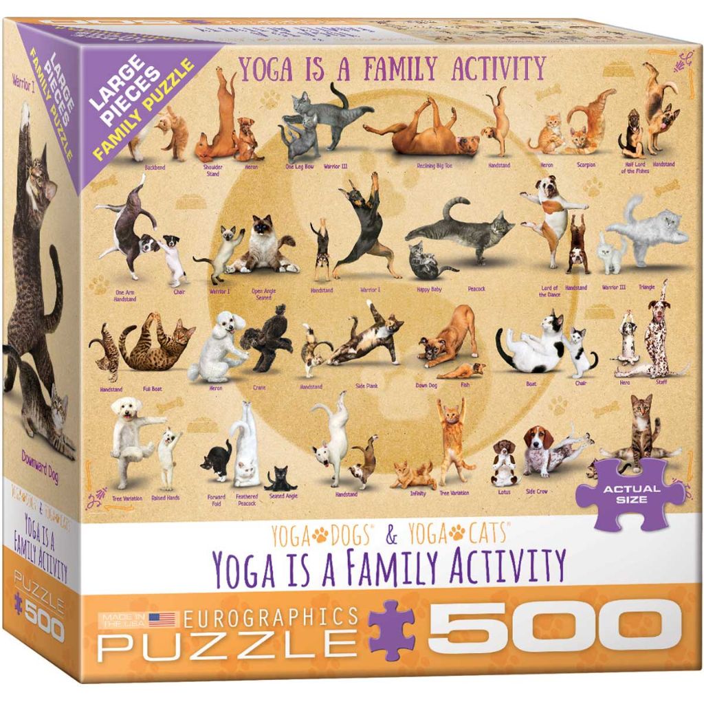 Puzzle Yoga is a Family Activity Dogs & Cats
