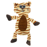 Tiger Crinkle Flatty Plush Dog Toy