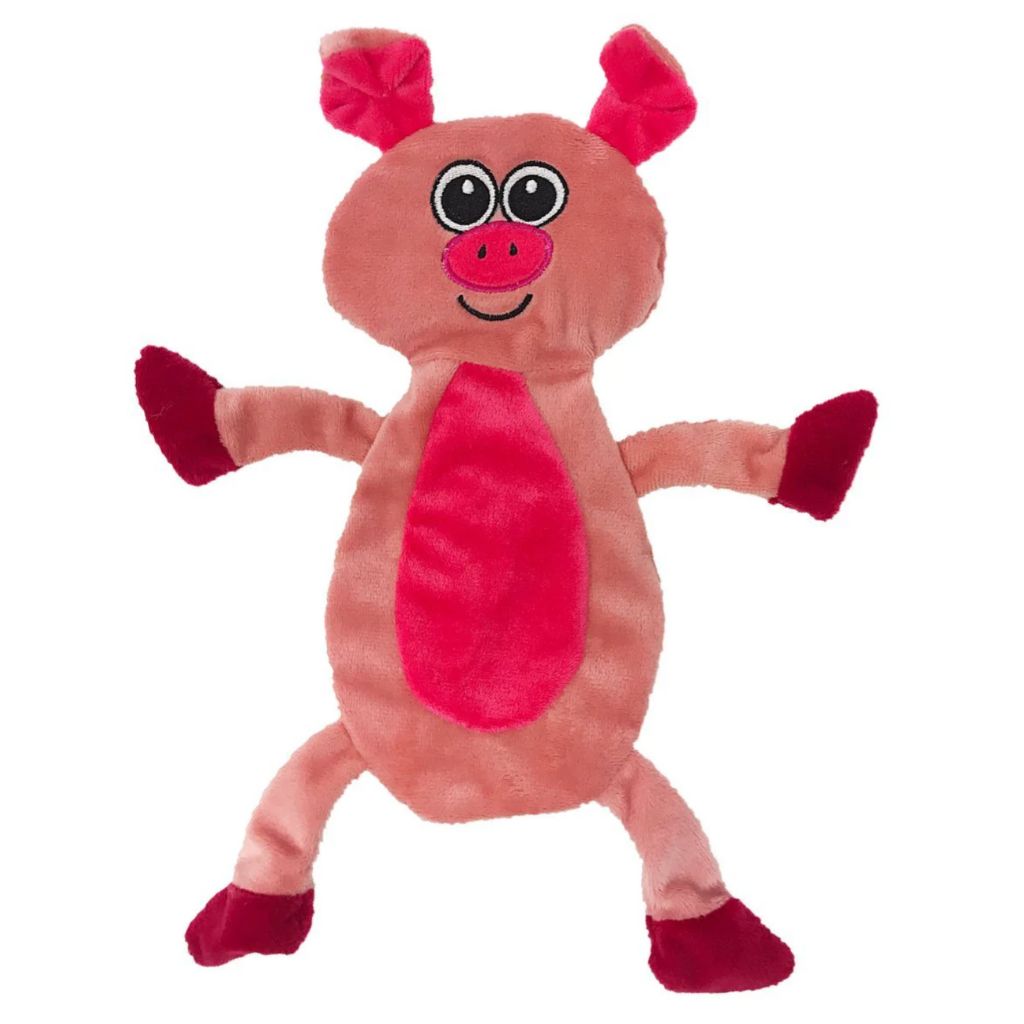 Pig Crinkle Flatty Plush Dog Toy