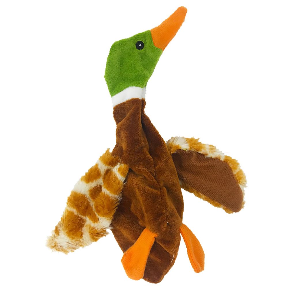 DogLine - Duck Brown Crinkle  Plush Dog Toy