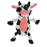 Cow Crinkle Flat Plush Dog Toy