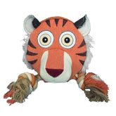 Safari Tiger Face With Double Knotted Rope - Giant Round Squeaker