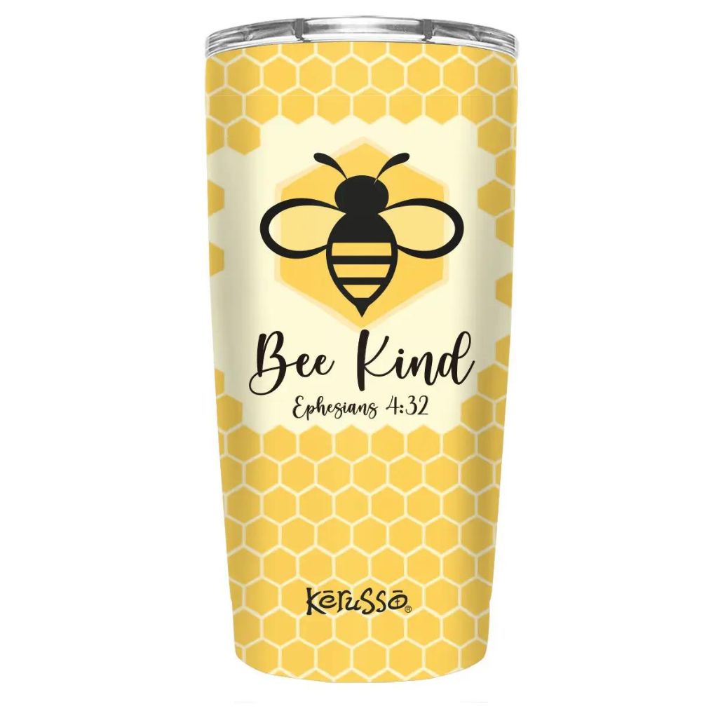 Travel Mug w/ Lid- Bee Kind Yellow w/ Bee