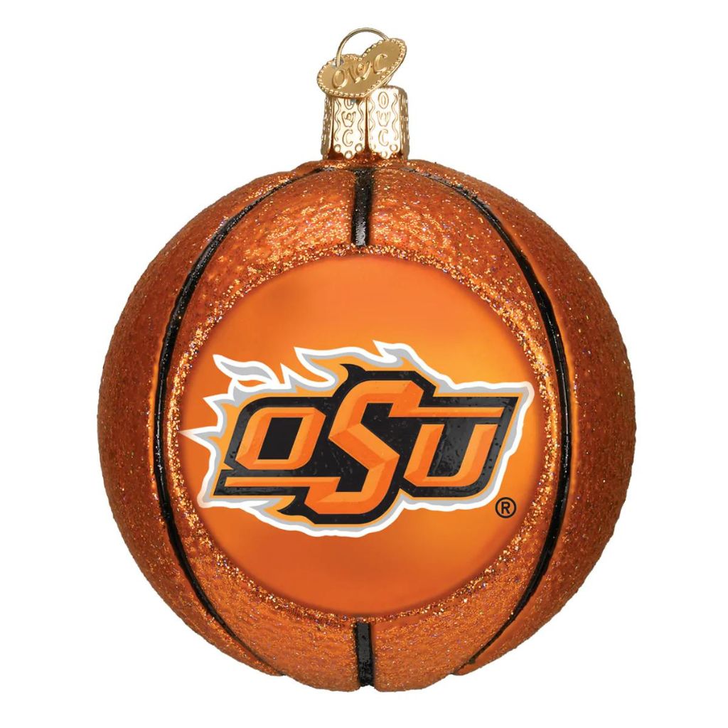 Old World Christmas - Ornament Glass Basketball OSU
