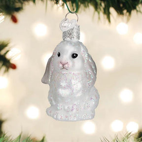 Old World Christmas - Ornament Glass Bunny Baby White