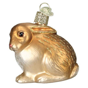 Old World Christmas - Ornament Glass Bunny Tan Cottontail