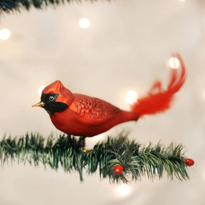 Old World Christmas - Ornament Glass Cardinal w/Clip