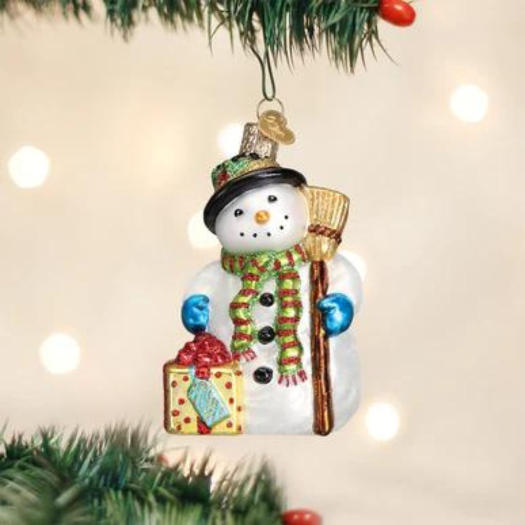 Old World Christmas - Ornament Glass Gleeful Snowman