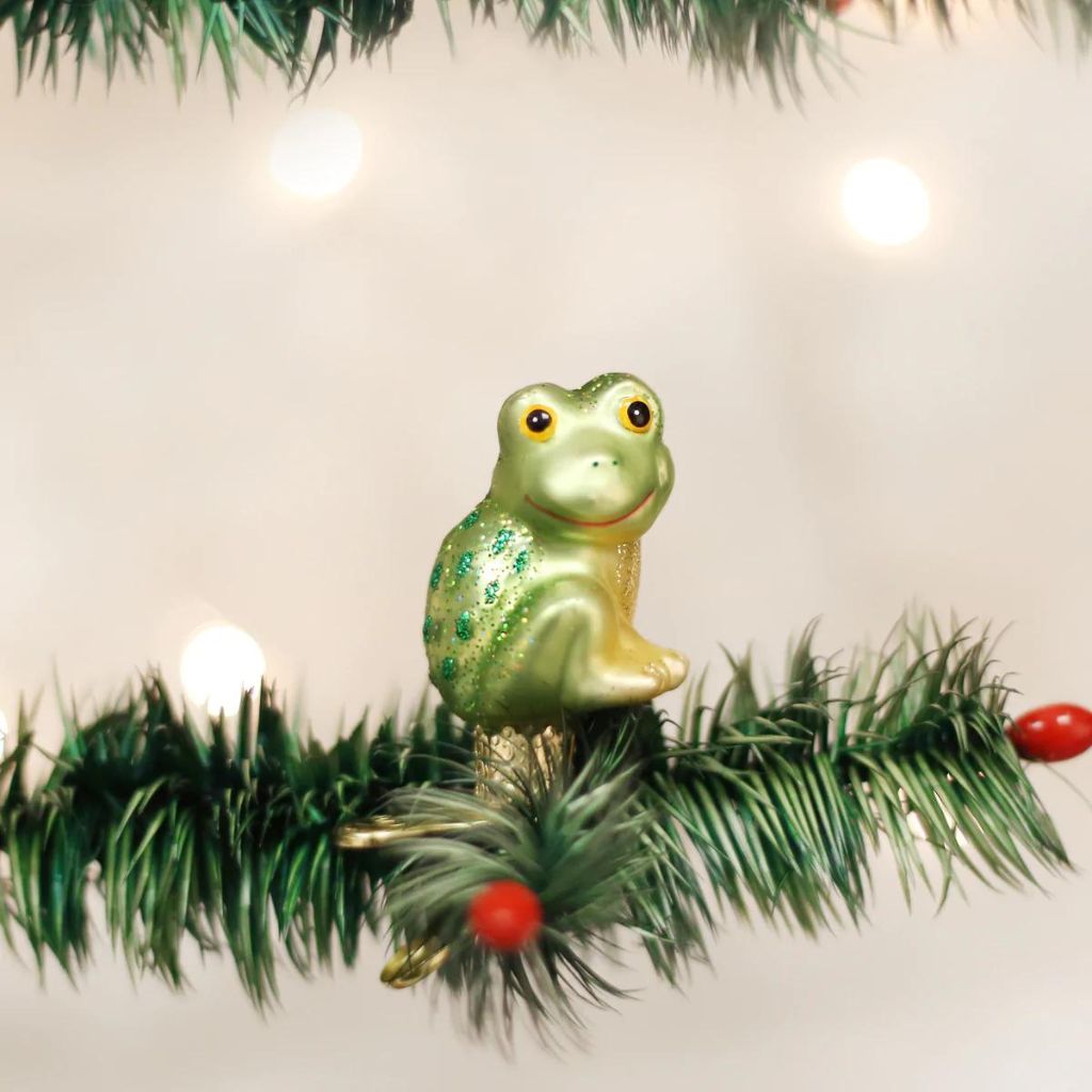 Old World Christmas - Ornament Glass Happy Frog