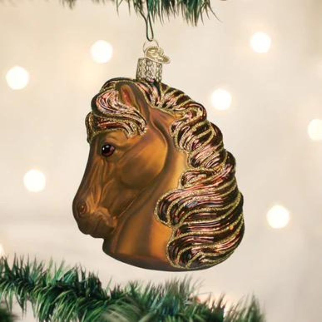 Old World Christmas - Brown Horse Head Ornament