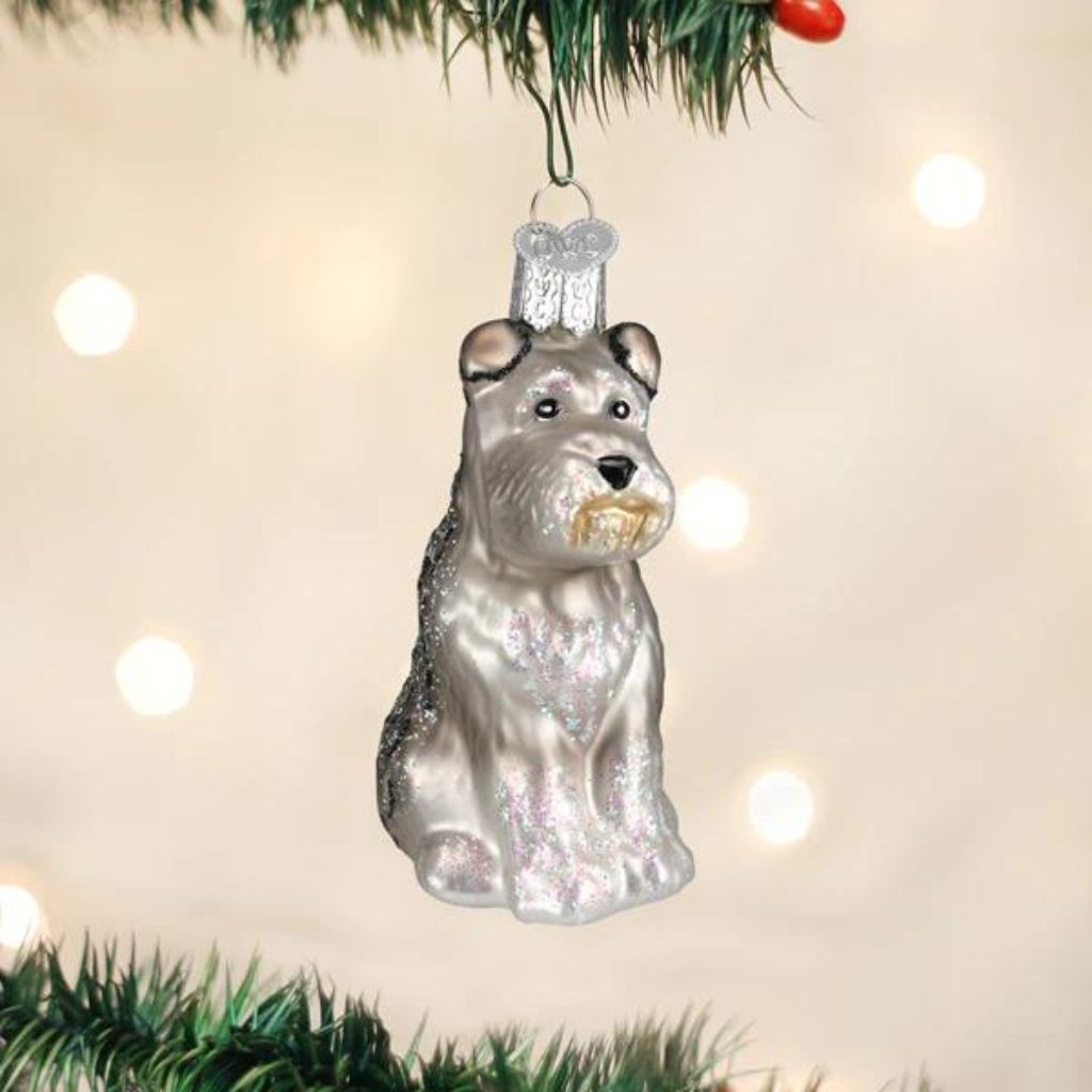 Old World Christmas - Ornament Glass Grey Schnauzer
