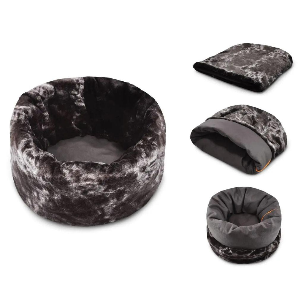 Snuggle Bed Charcoal Gray - Forms Round Donut or HidingBed
