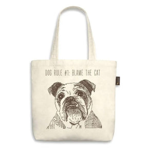 Tote Bag Bulldog -Dog Rule #1: Blame The Cat