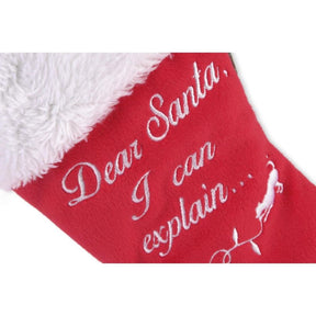 Merry Woofmas Stocking With Fabric Bone-Santa I Can Explain