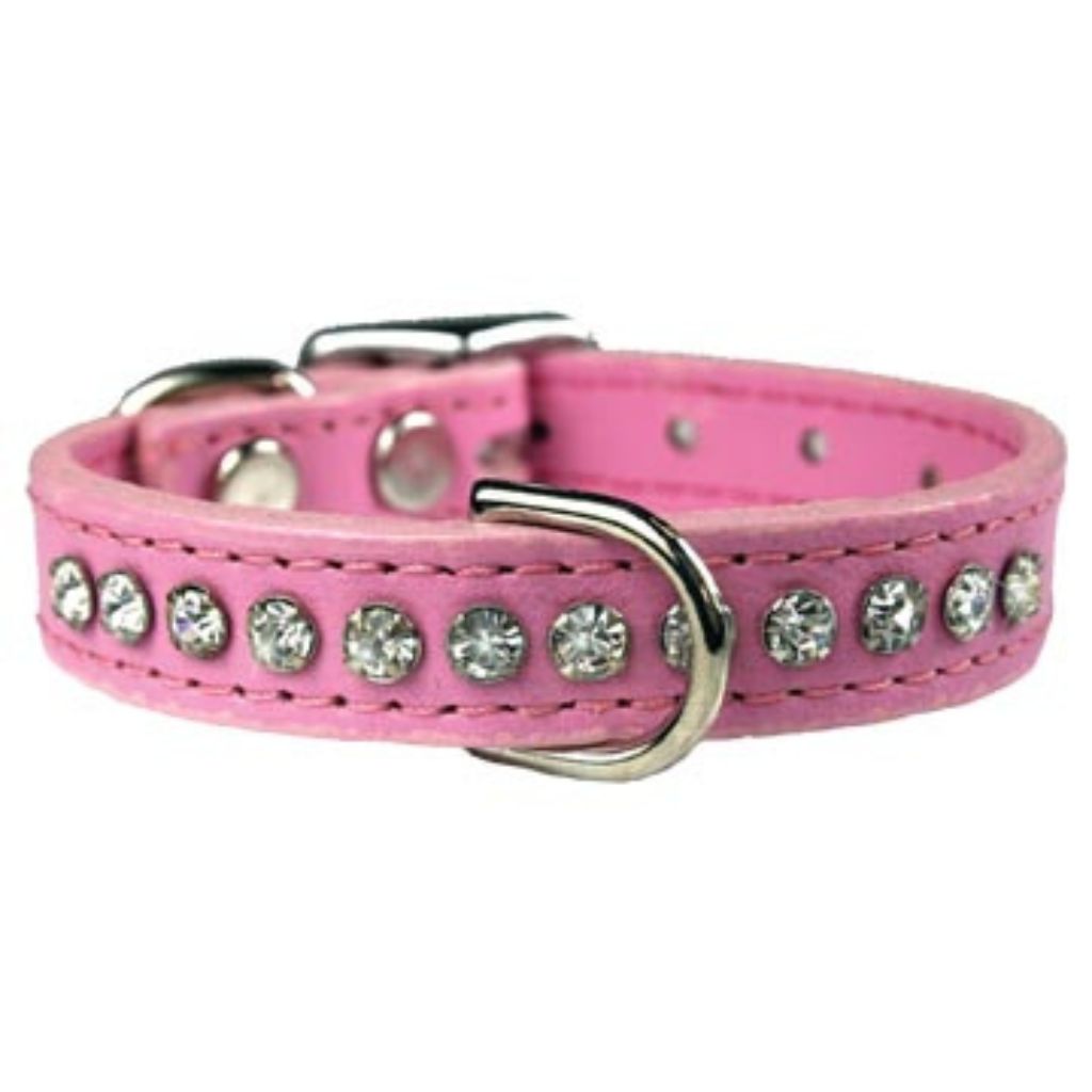 Leather Brothers - Collar Leather With Rhinestones Jade