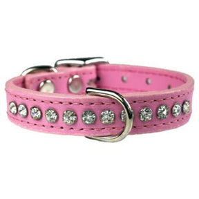 Leather Brothers - Collar Leather With Rhinestones Grape