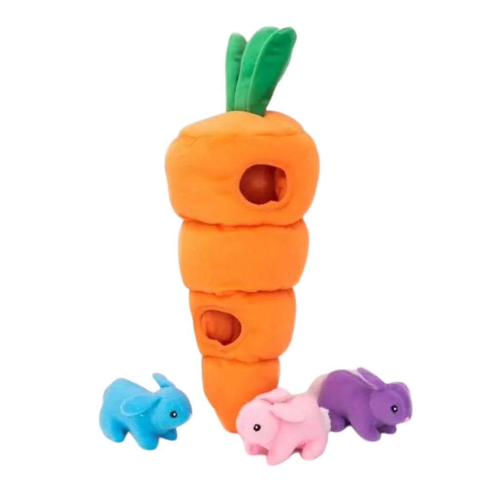 Burrow Easter Carrot With Three Mini Bunny Toys