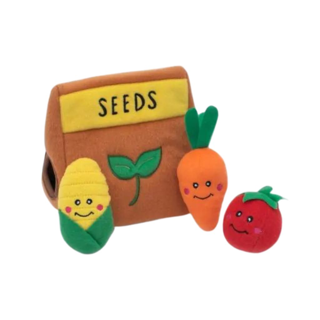 ZippyPaws - Burrow Seed Packet w/ Carrot, Ear of Corn & Tomato