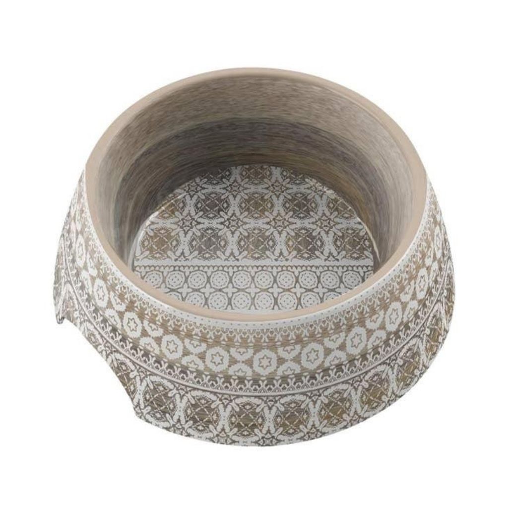 Pet Bowl Melamine Moroccan Wood Double Wall-Southern Agriculture